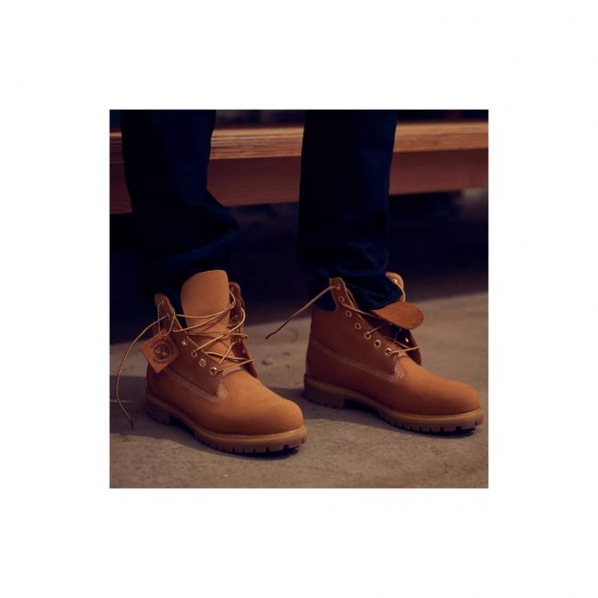 Timberland Men's 6-inch Premium Waterproof Boot - Wheat Nubuck - Size 12