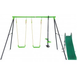 Lifespan Kids Hurley 2 Metal Swing Set with Slippery Slide