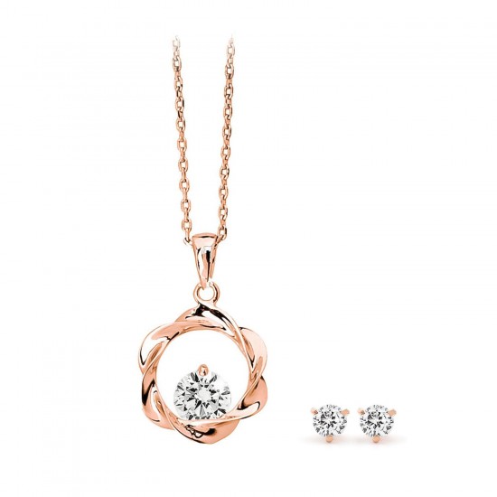 Pica LéLa - Shine Your Light Necklace & CZ Stud Earrings